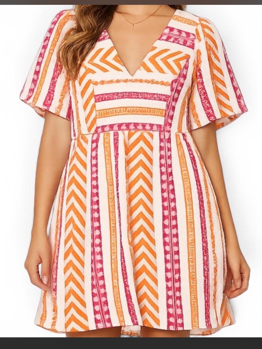 Old Navy Embroidered Flutter-Sleeve Mini Swing Dress BOHO